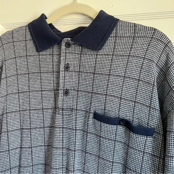 Vintage Pullover 3/4 Button Up Collar Mens Safe Harbor Sportswear Large Plaid - Picture 3 of 7